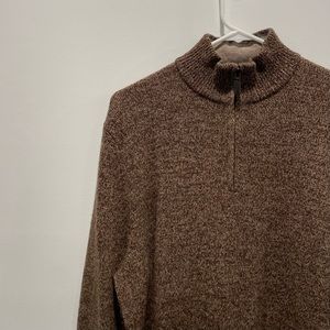 Black Brown 1826 Lambswool Quarter Zip Sweater